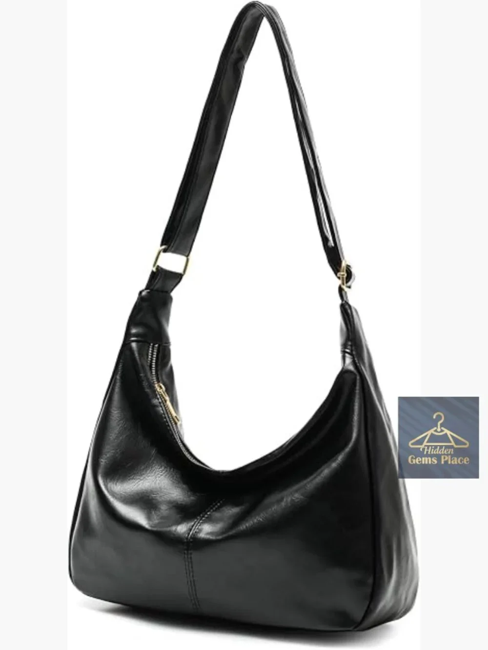Slouchy Vegan Leather Hobo Shoulder Bag Crossbody Tote Purse Women